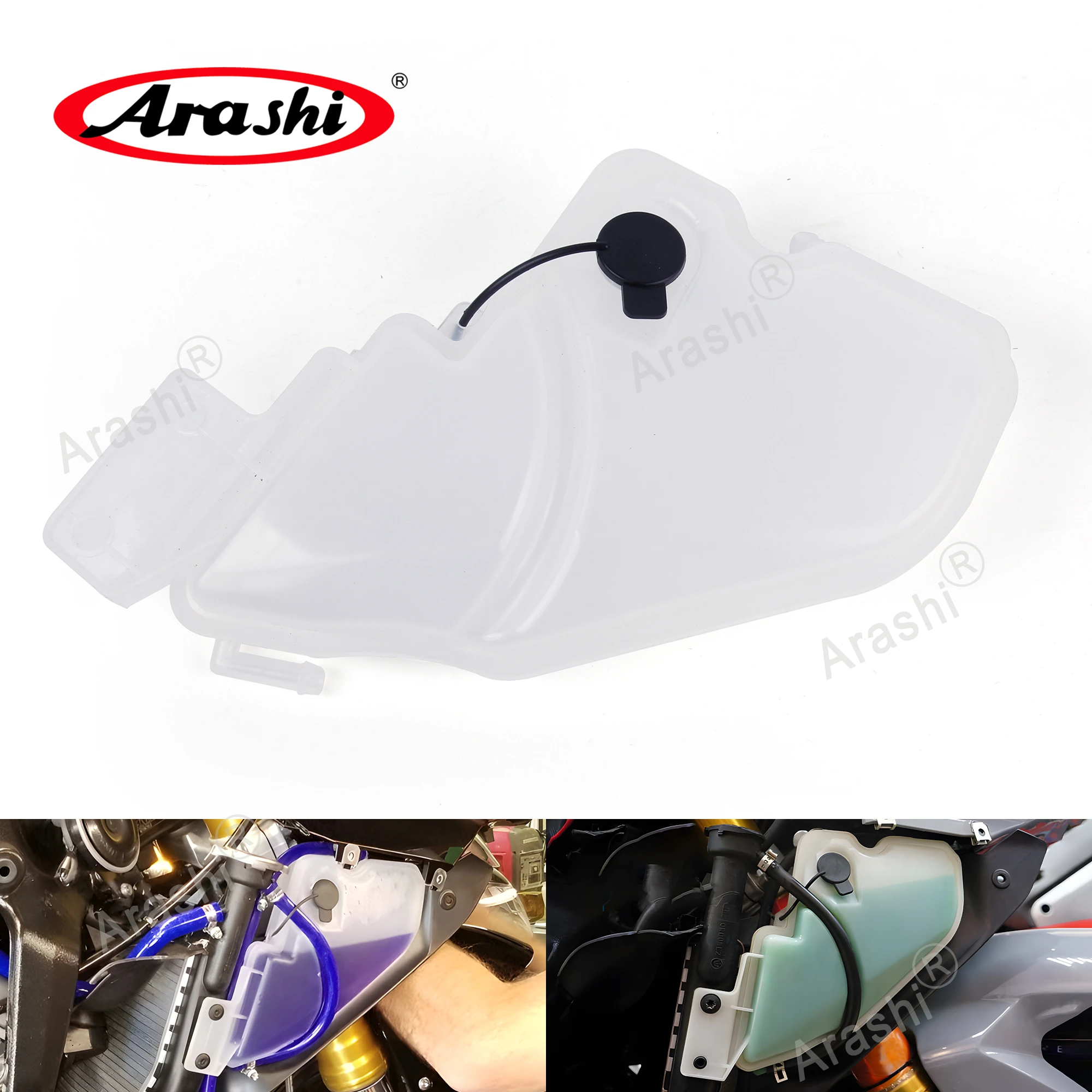 ARASHI tanque de depósito de refrigerante para BMW S1000RR HP4 / S1000XR / 2010-2018 tapas de radiador botella de desbordamiento de almacenamiento de agua