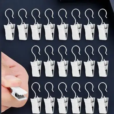 

40pcs Hook Set Multi-Functional Metal Hanging For Curtains Clothes Laundry Display Home Decoration String Light Clips Curtain
