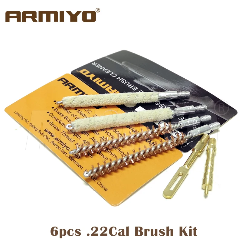 Armiyo.22Cal 5,56mm Pipeline Carbon Deposits Reinigung Pinsel Kit Tupfer Messing Patch Puller Halter Mit Seil Jagd Zubehör – Detail 1