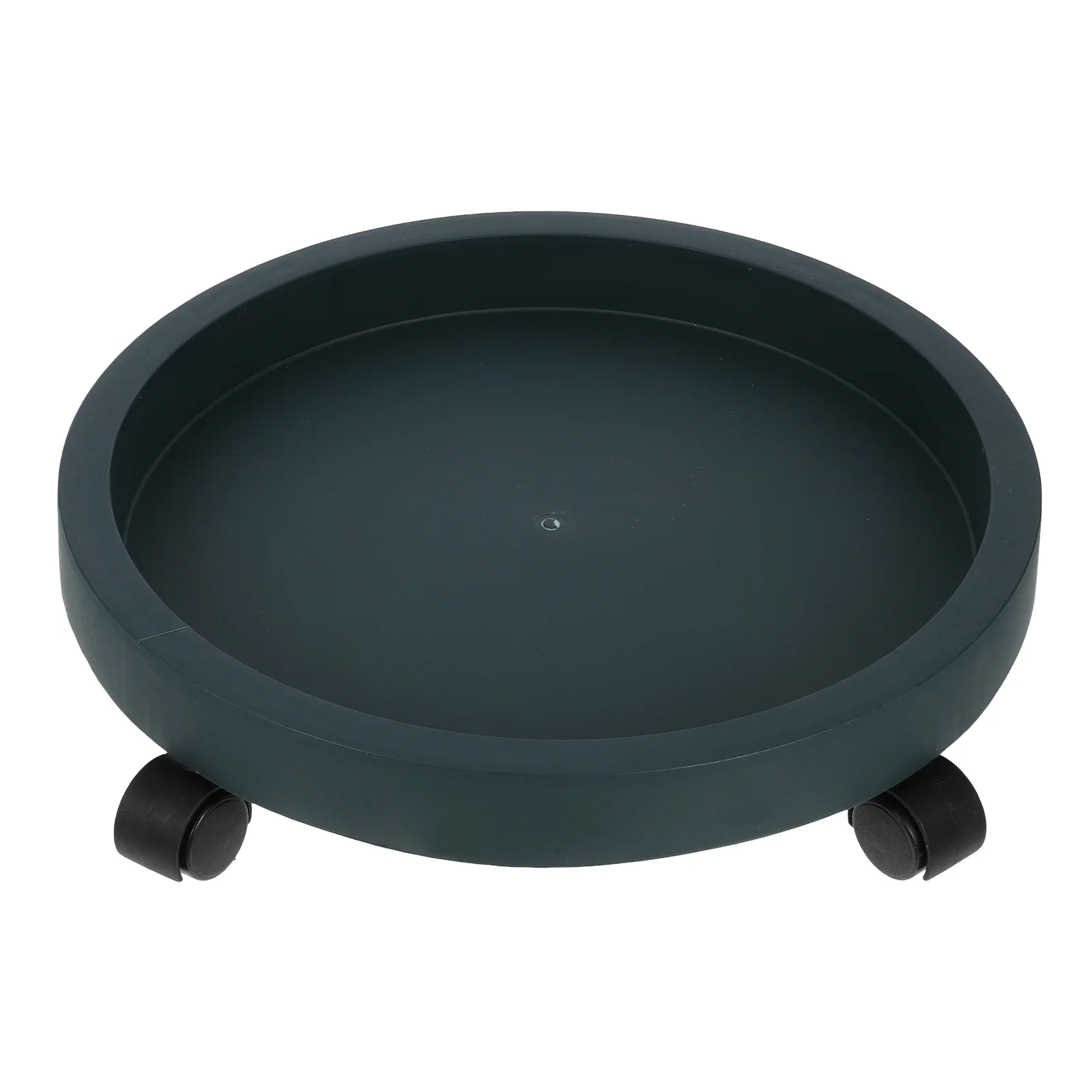 Plant Saucers for Outdoors Pallet Rollers Humidity Tray Planter Base Flower Pot Mobile Rolling Stand Dark Green Chassis Round