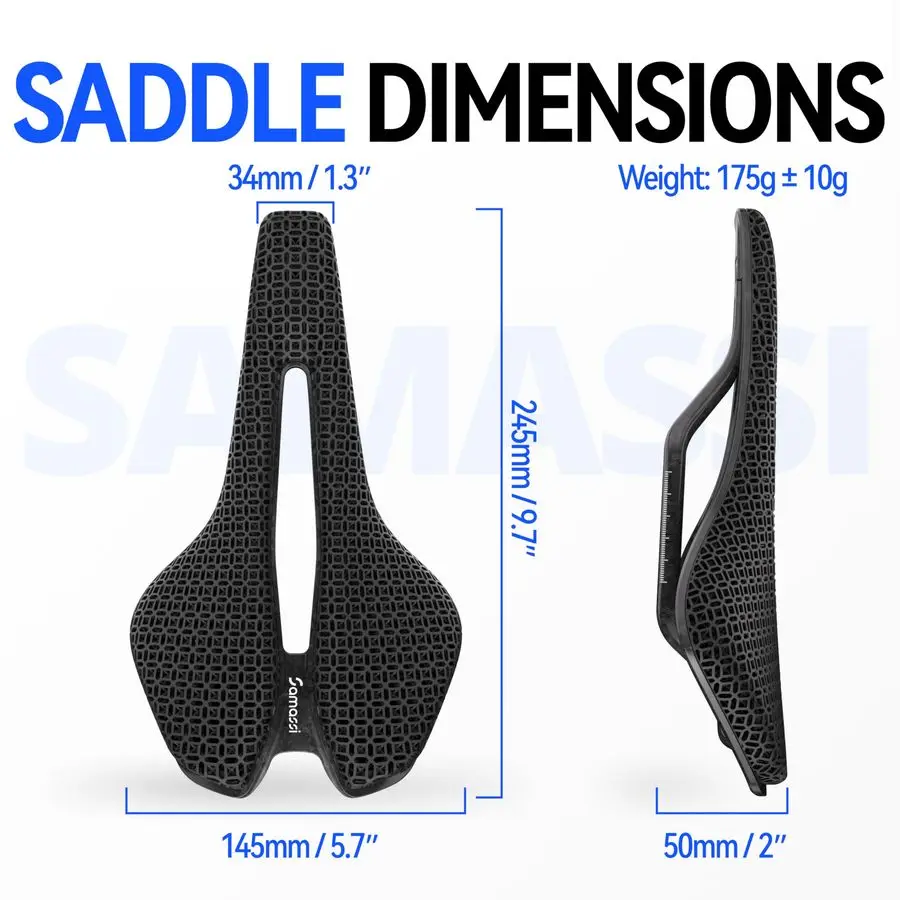 

Printed Saddle Ultralight Full Carbon Bike Seat for Road, MTB, and Gravel Bikes, Breathable Bicycle Saddle for Men and Women Com