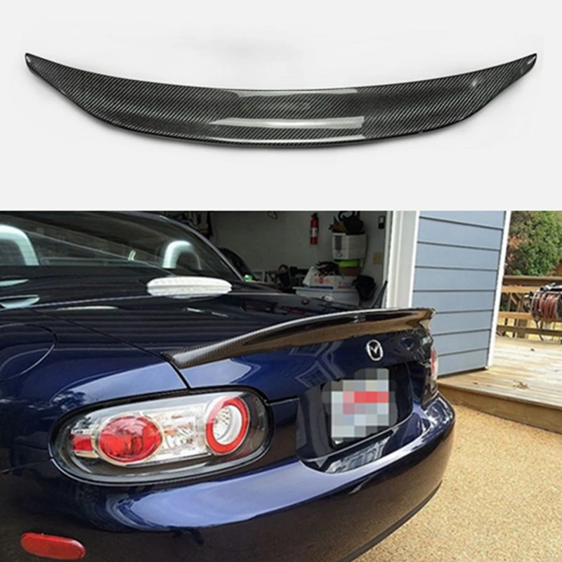 Car-styling For MX5 NC NCEC Roster Miata EPA Type 3 Carbon Fiber Rear Spoiler Glossy Fibre Trunk Wing Lip(PRHT Hard Top Only)