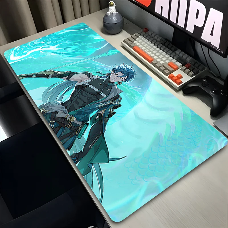 Mouse Pad Laptop Anime Extended Desktop Mat Computer Gamer Mousepad PC Gaming W-wuthering Waves Jiyan Accessories Keyboard Pad