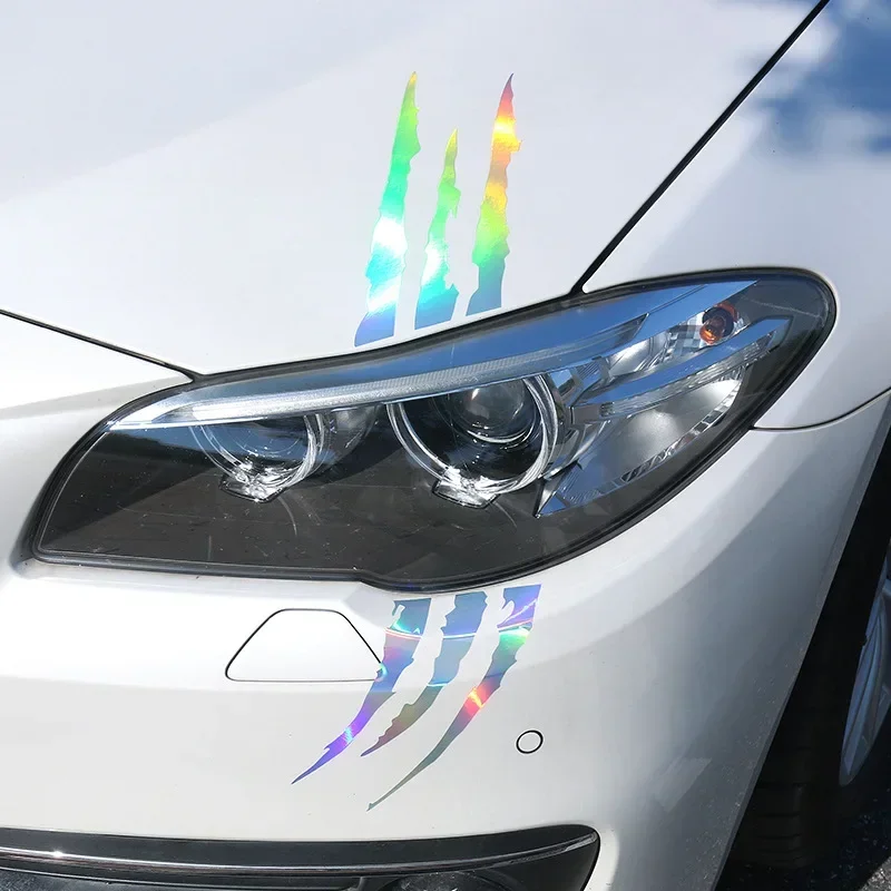 Samochód Monster Claw Scratch naklejka odblaskowa naklejka na samochód Auto dekoracja reflektorów winylowa tablica naścienna naklejka z osobowością akcesoria