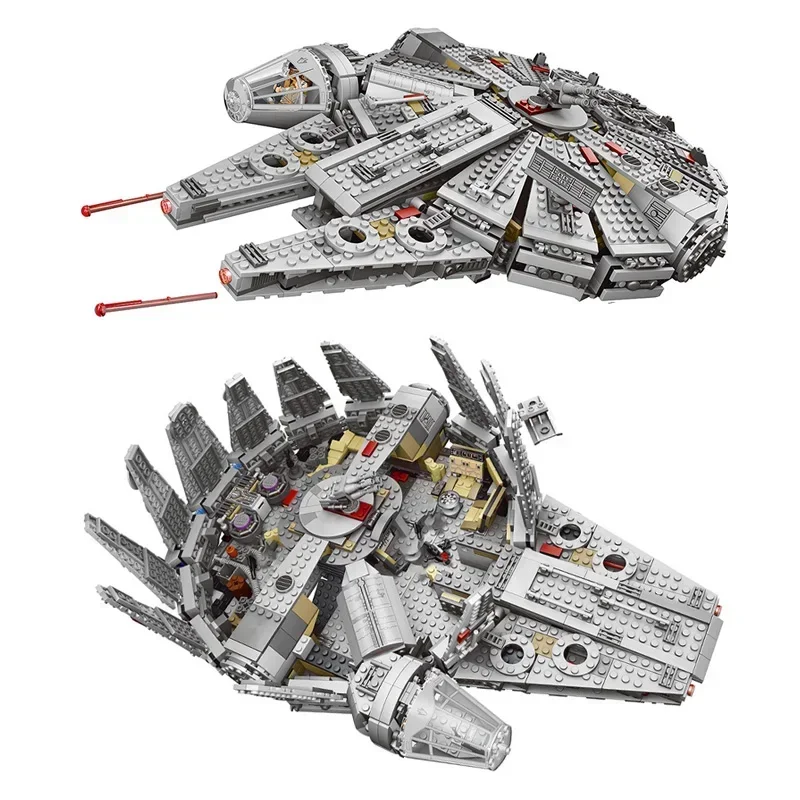 New Spaceship Bricks Stars Fighter Space For Millennium  Set Falcon Ship 75105 Model Building Blocks Kit Toys For Children