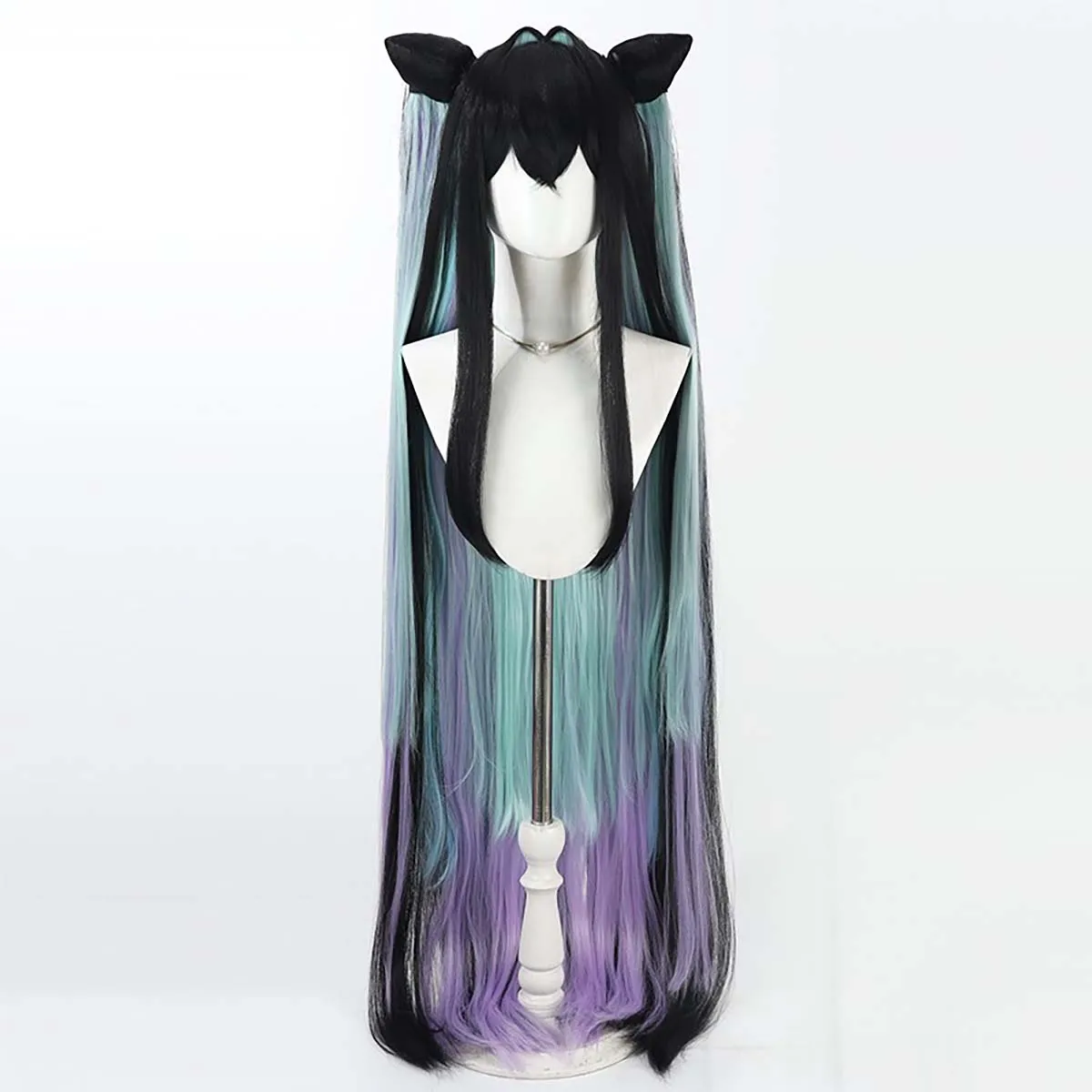 Perruque longue de couleur mixte, jeu de rôle pour fête d'halloween, petite sirène