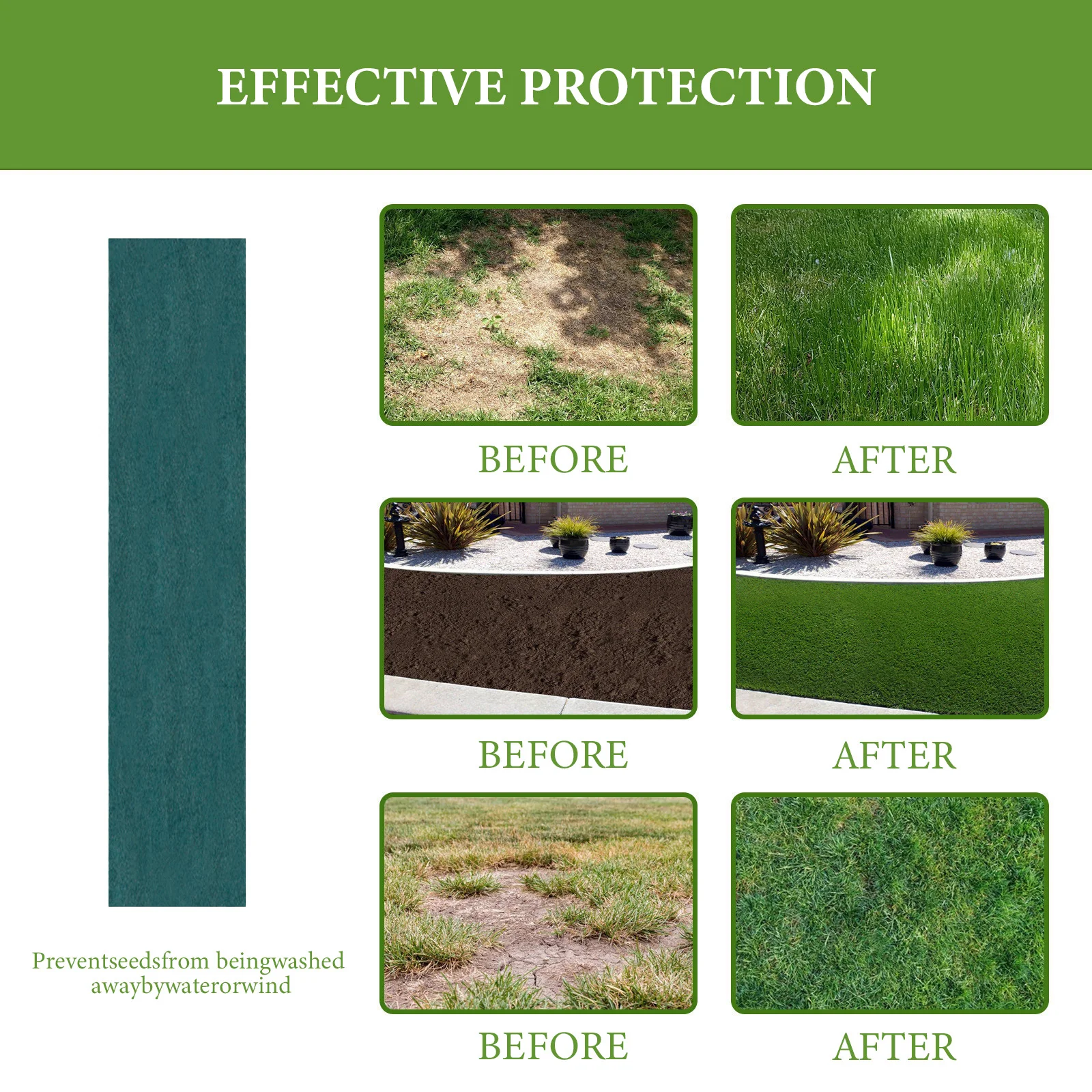 

0.2x3m Horticultural Blanket Garden Plants Flower Seed Mat Biodegradable Non-woven Fabric Grass Seed Land Gardening Accessories