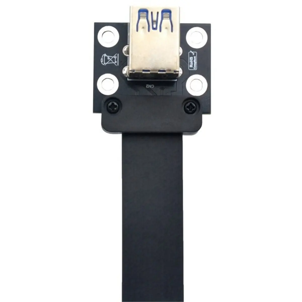 USB 19P/20Pin to Dual USB3.0 Adapter Dual USB-A Female Socket Extension Cable 90-Degree for Motherboard 20CM