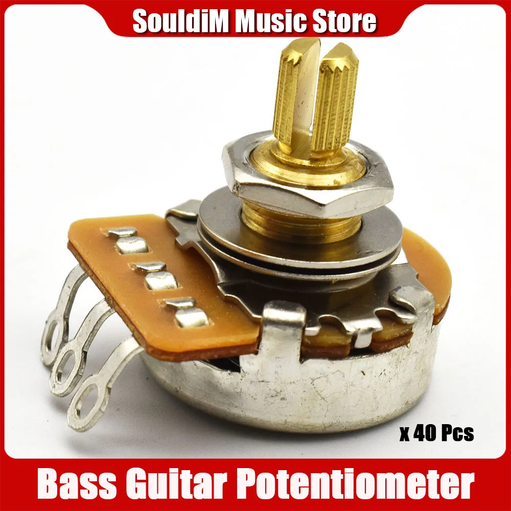 

40pcs Brass Short Long Split Shaft Potentiometers Pots 250K 500K Option for Electric Guitar and Bass Tone Volume Parts