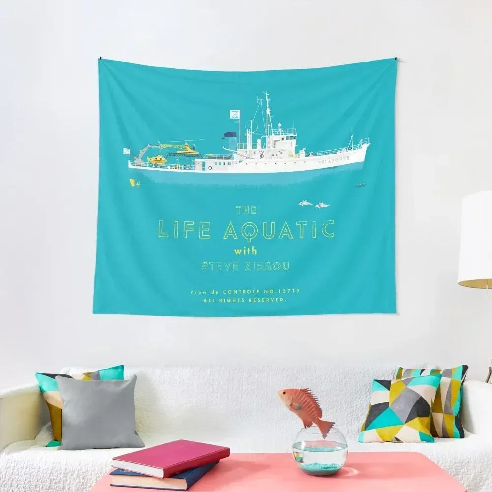 

The Life Aquatic with Steve Zissou Tapestry Wall Art Wall Deco Room Decor Korean Style Wall Hanging Tapestry