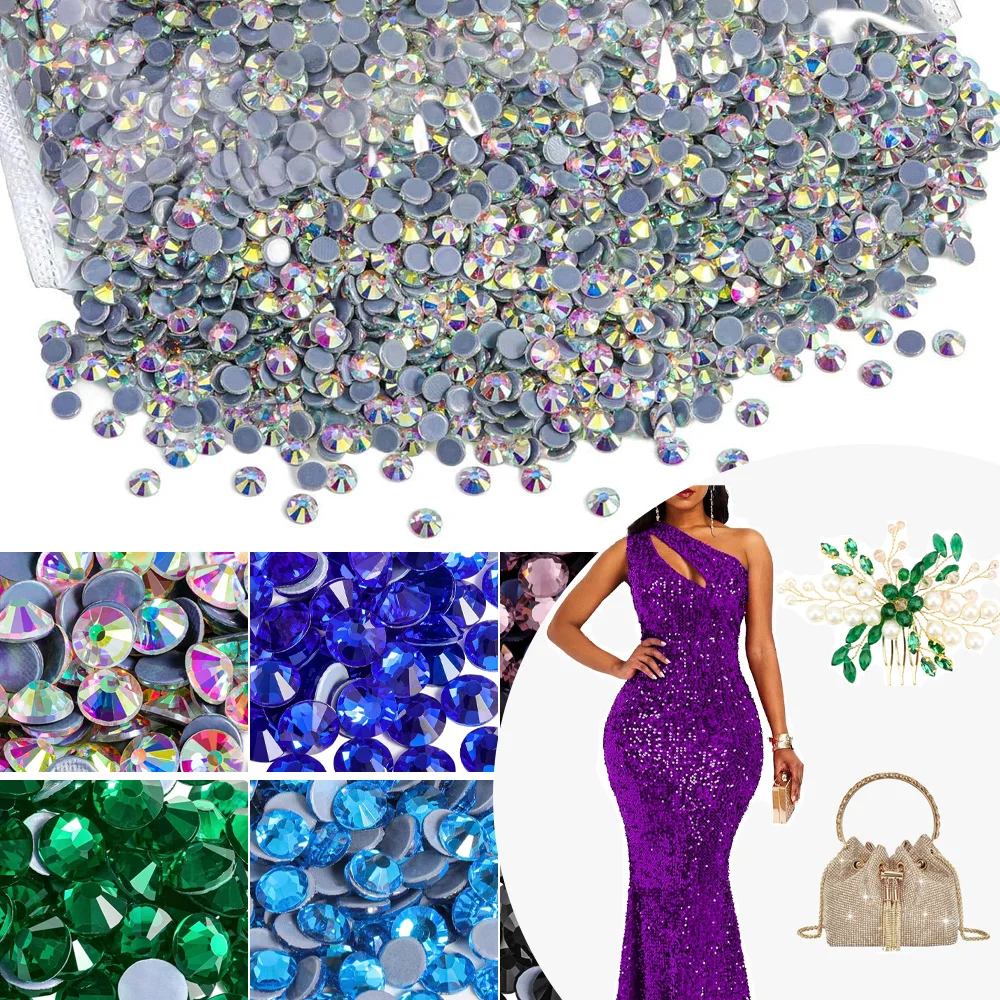 

SS3-SS30 Large Package Iron On Rhinestones Glitter Glass Hot Fix Crystal Strass for Fabric Decoration Flatback Hot Fix Strass