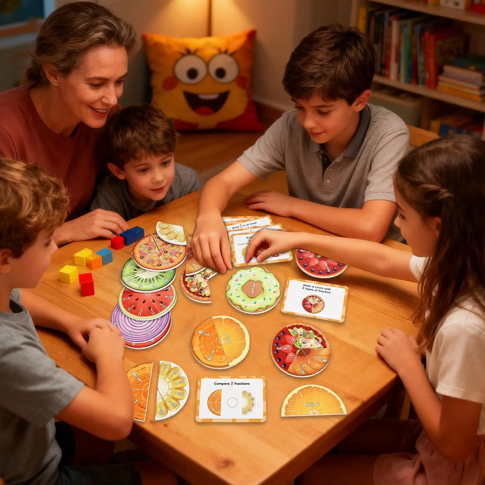 Children Magnetic Fraction Learning Math Toys Wooden Fraction Book Set Parish Teaching Aids Arithmetic Learning Educational Toys