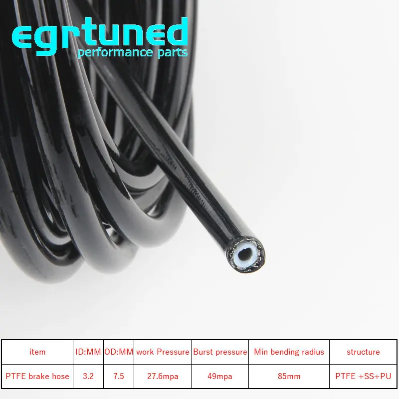 

AN3 5m/lot Braided Stainless Steel PTFE Brake Line Hose FLUID HYDRAULIC Precise Brake Hose PU Cover Motorcycle Gas Oil Fuel Line