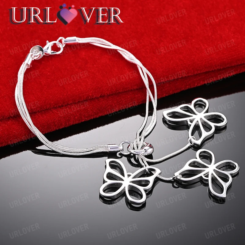

925 Sterling Silver Beautiful Butterfly Bracelets For Men Women Party Wedding Accessories Fashion Design Jewelry Birthday Gift