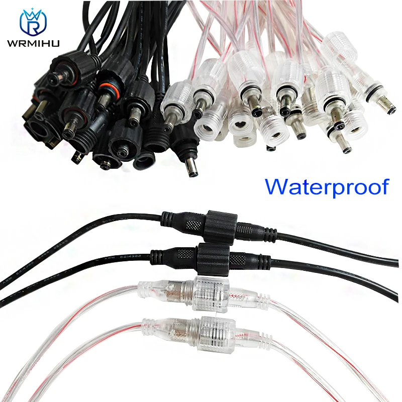 5/10Pairs 5.5x2.1 DC 12/24V Male+Female Water Proof Plug Cable Wire Connector For LED Strip Light Ceiling Light led Strip Light