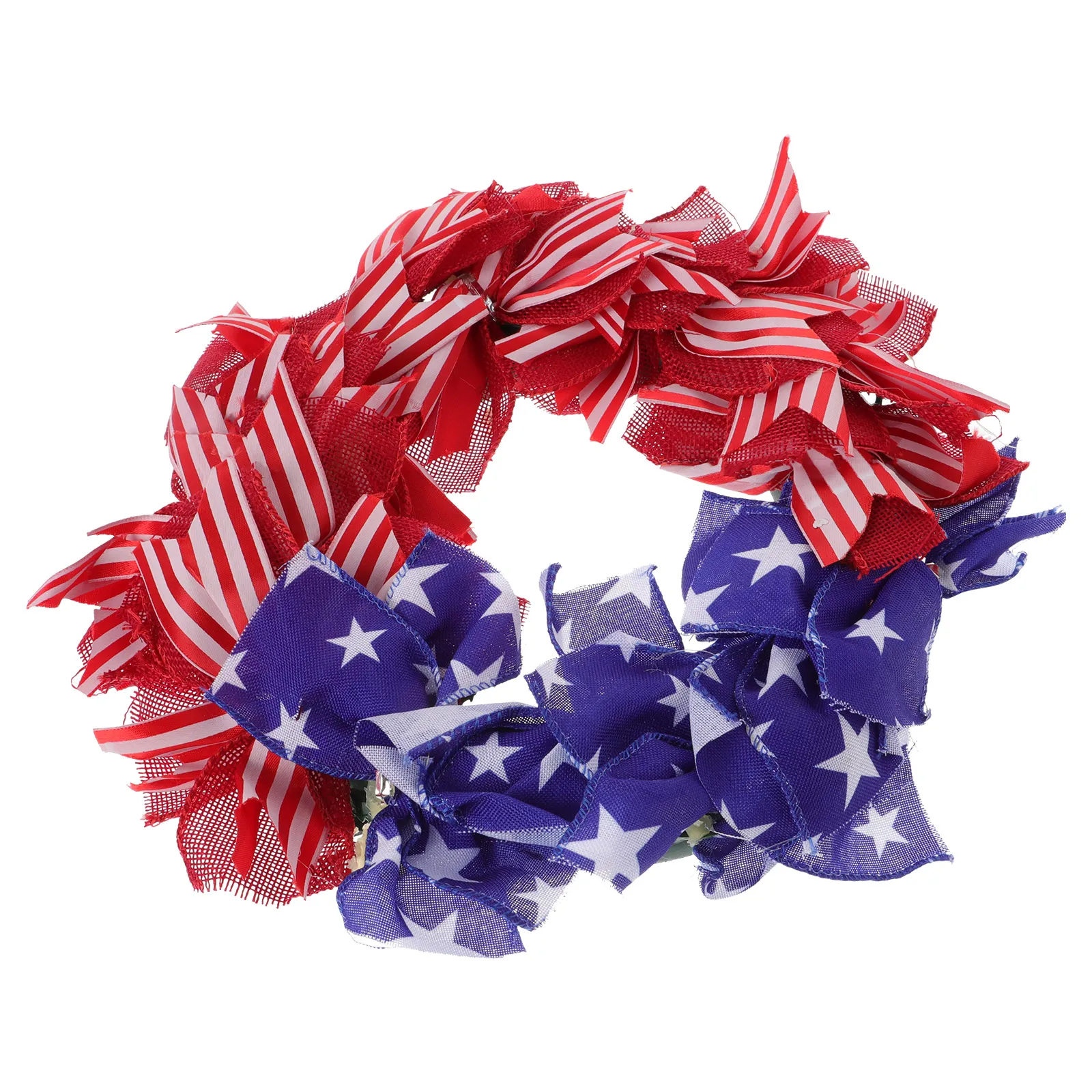 

American Independence Wreath Patriotic Decor American Independence Day Wreath Red White Blue Cloth Hanging Festival Home