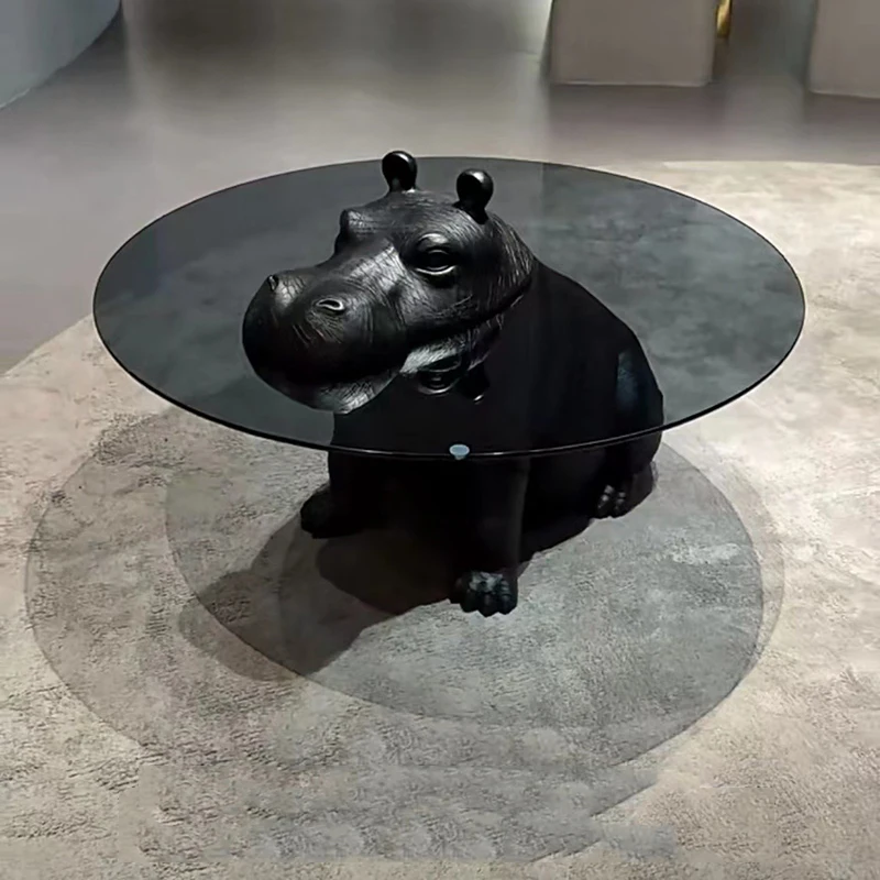 

Glass Standing Clear Coffee Table Designer Luxury Minimalist Transparent Coffee Table Round Aesthetic Couchtisch Home Furniture