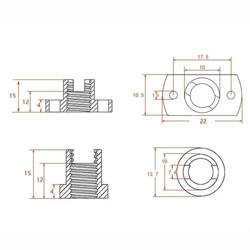ABIU 8pcs Z Axis T8 Anti Backlash Spring Loaded Nut Elimination Gap Brass Nuts for Upgrade Ender 3 3s Pro V2 CR-10 3D Printer