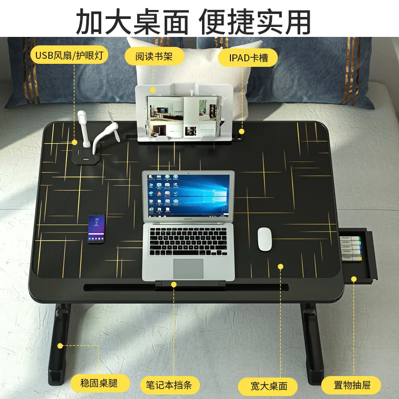 Foldable Lift Bed Small Table Home Learning Desk Simple Bedroom Computer Window Dormitory Student Table Laptop Computer Desk