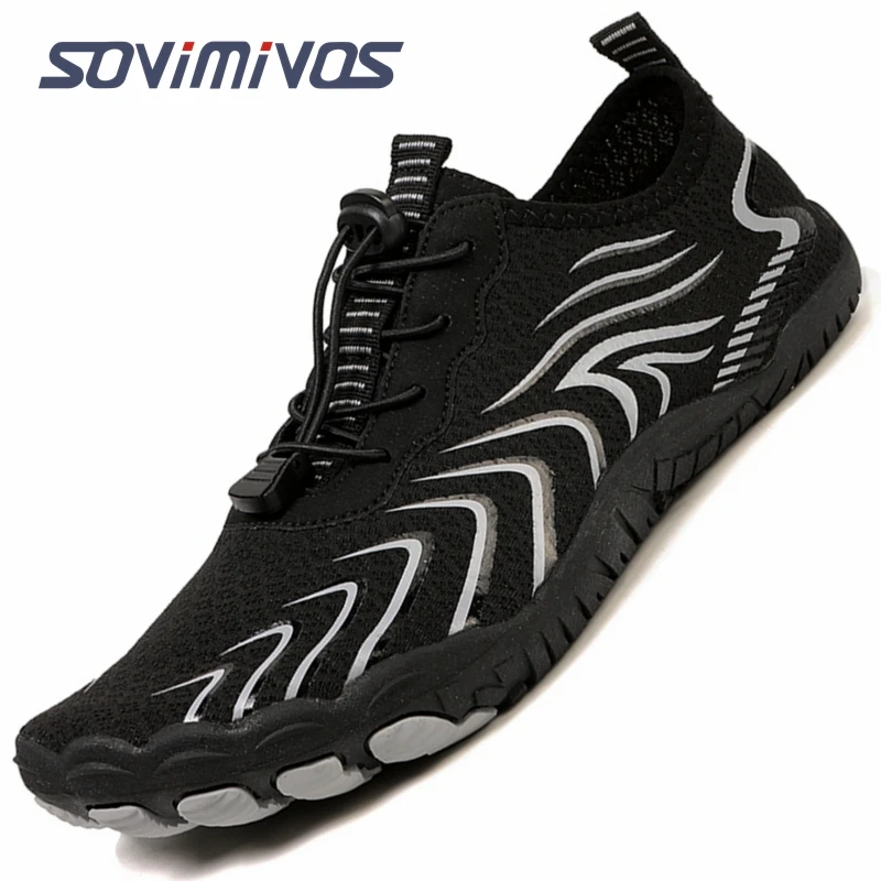 SOVIMIVOS Breathable Barefoot Shoes for Women Men & Non-Slip Athletic Footwear Wide Toe Water Shoes Cross-Training Shoes