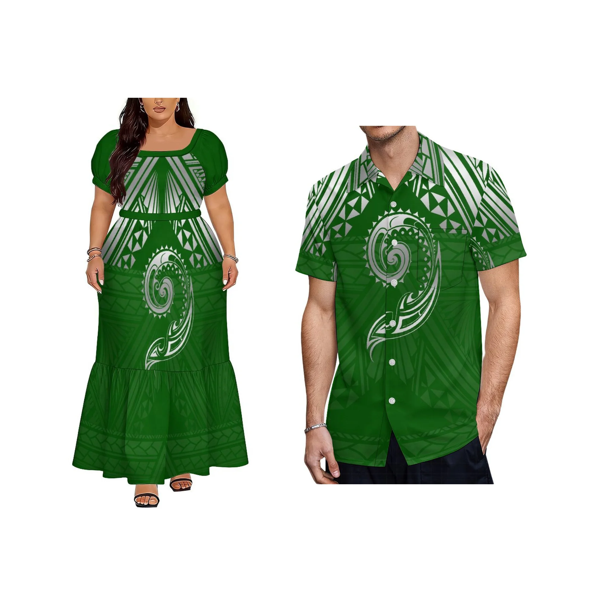 Vestido de Verão Feminino de Alta Qualidade com Design Polinésio, Decote Quadrado e Amarração, Estilo Ilhas Samoanas, para Praia e Atividades ao Ar Livre