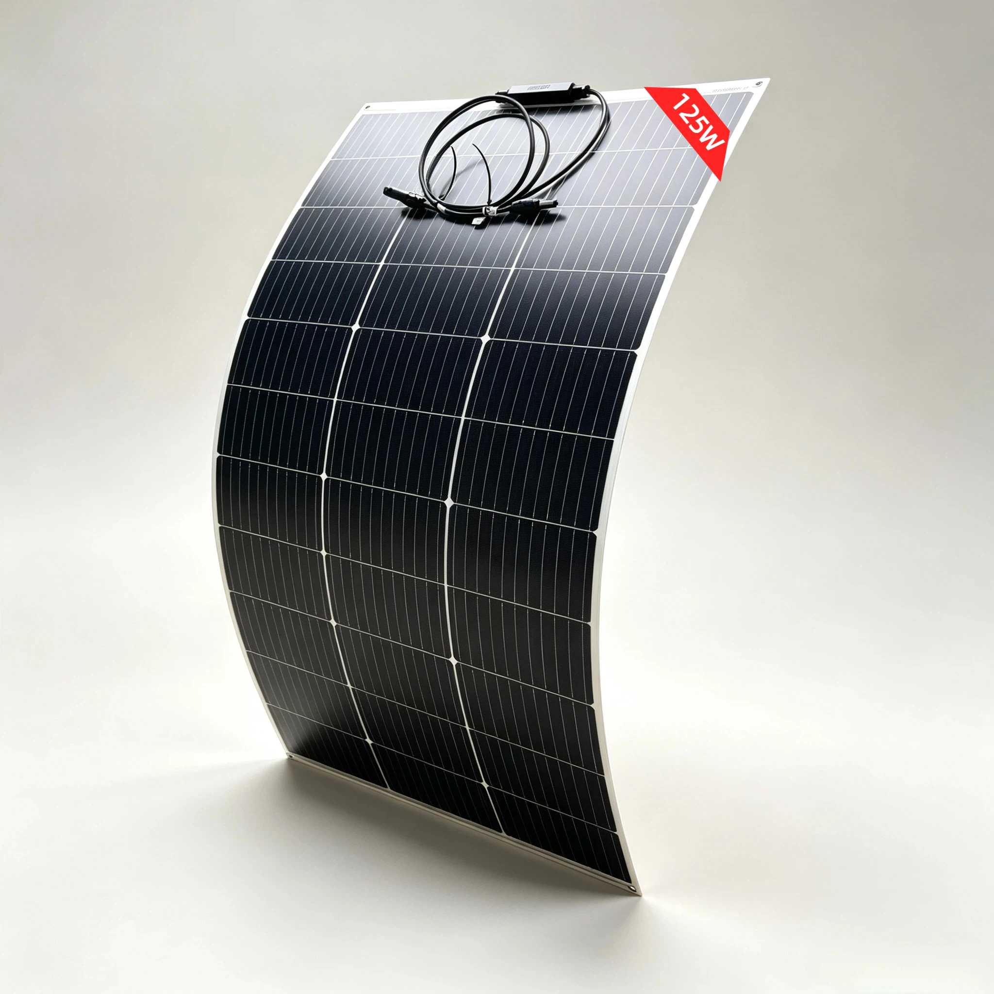 125W Flexible Solar Panel,High Efficiency Portable PV Modules,Waterproof For 12V Battery Charge, RV,Boat,Motorhome,Boat,Roof,Camping