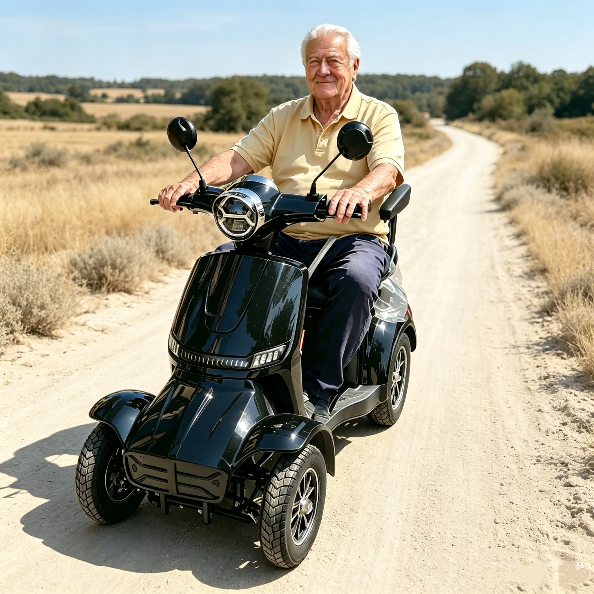 EU Warehouse 4 Wheel Electric Mobility Scooter, Long Range Removable Battery for Seniors Adults Shopping Travel