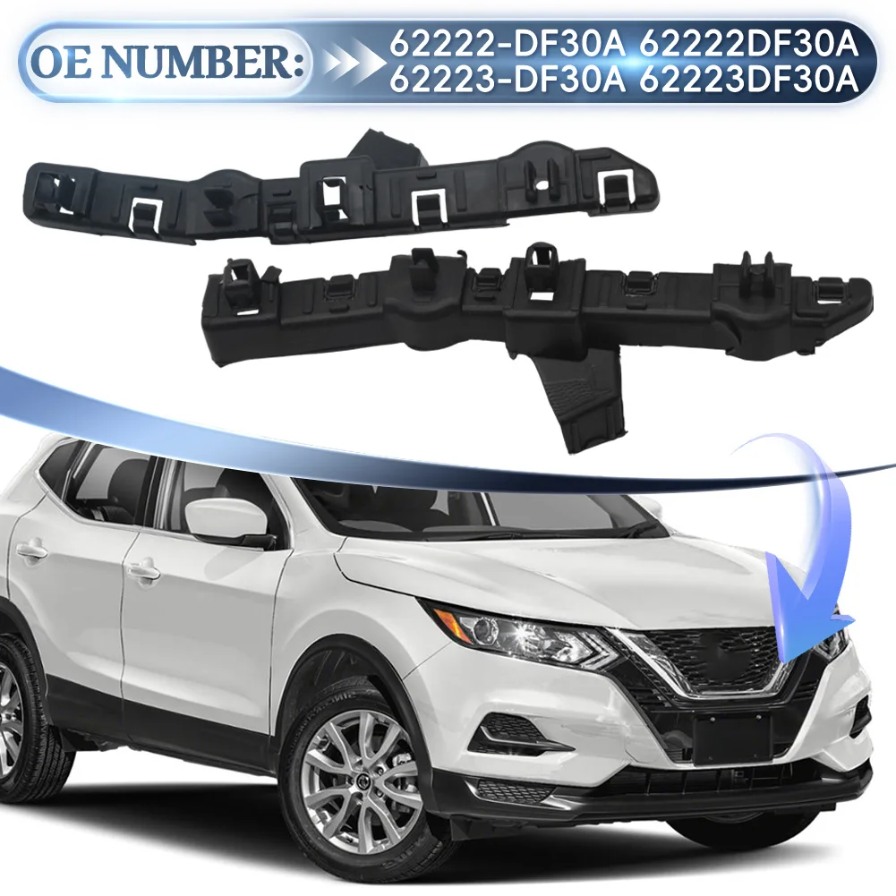 For Nissan Rogue Sport 2017-2022  Pair Front Bumper Retainer Mounting Brackets Set 62222-DF30A 62223-DF30A 62222DF30A 62223DF30