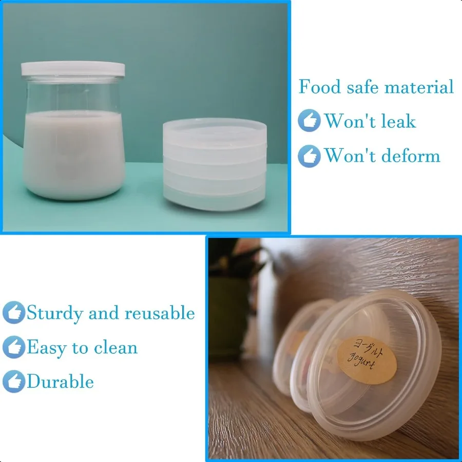 أغطية جرة الزبادي لـ Oui 12 عبوة من أغطية حاويات الزبادي Oui من البلاستيك الشفاف #2