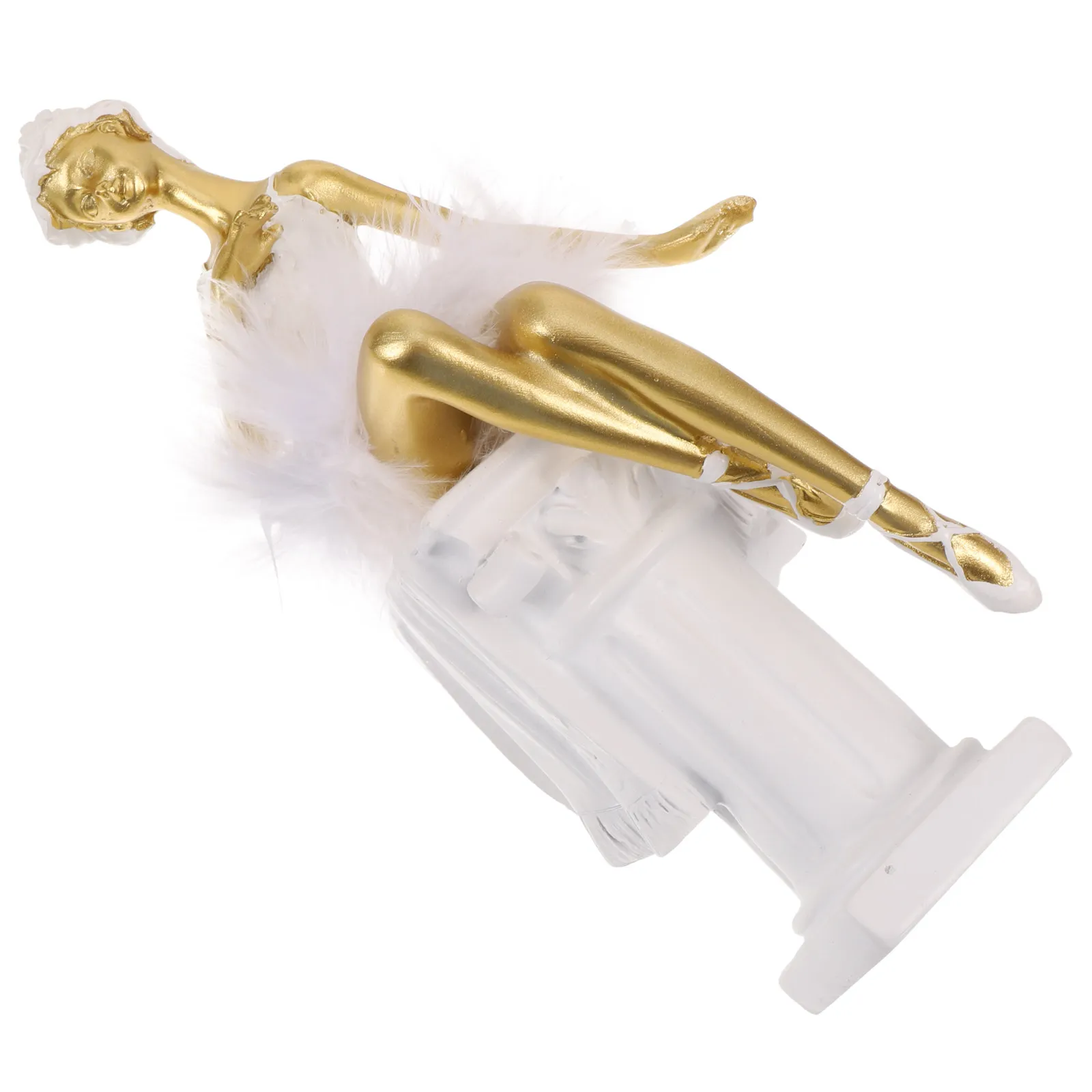 Resin Ballet Girl Sculpture Artistic Graceful Dancing Girl Decor for Desktop Table Shelf Car Interior Home Decor Festival