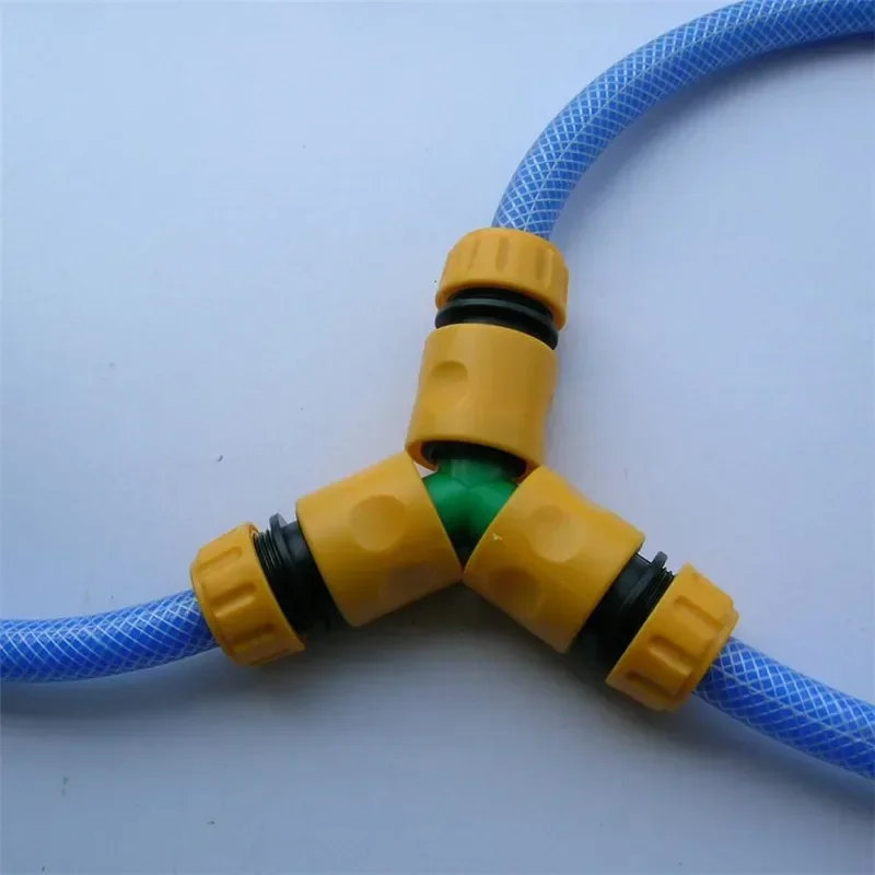 1/2\'\' Garden Hose Pipe Repair Tee Water Connectors Quick Fix Triple Tree Port Joint Water Gun Fitting Greenhouse