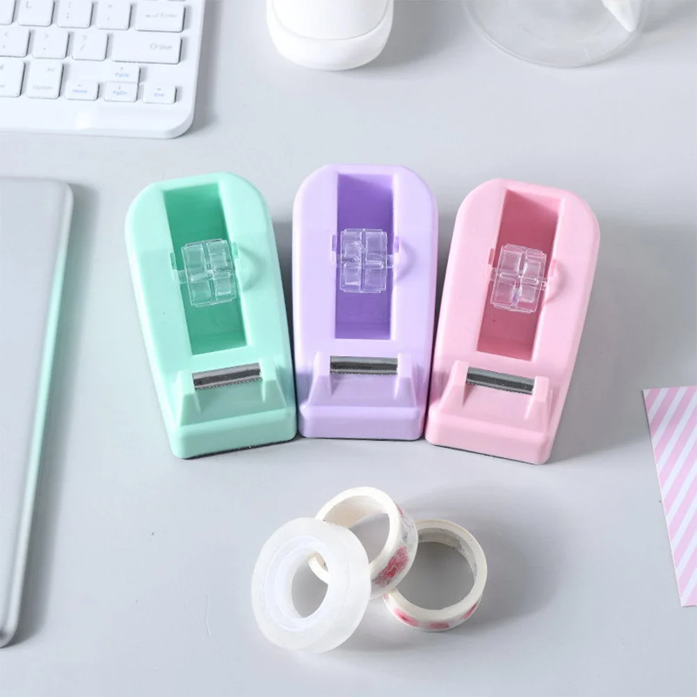 

2pcs Small Dispensers Portable Sticker Dispenser Cute Tape Cutter For Office School Home Washi Tape Holder Abs Material Smooth
