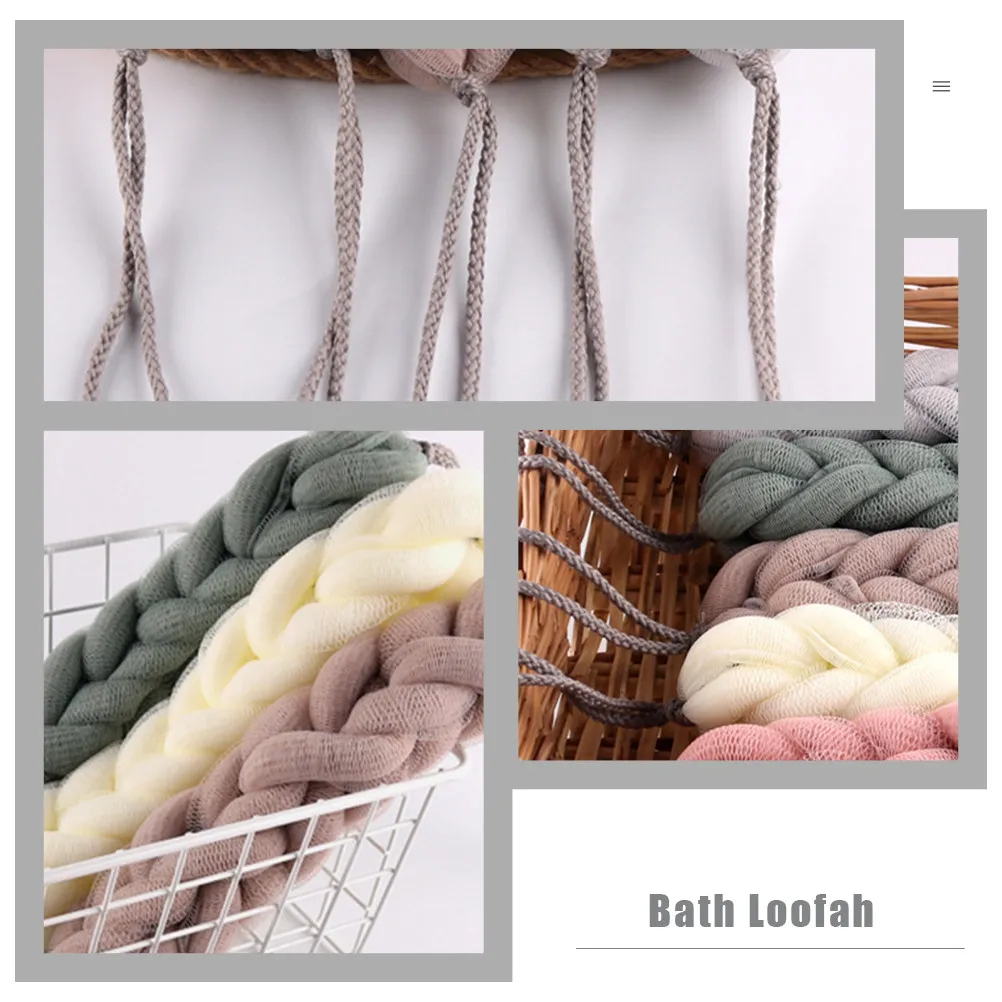 4Pcs Portable Shower Loofah Household Bath Loofah Strong Cleaning Ability Comfortable Body Scrubber for Daily Use
