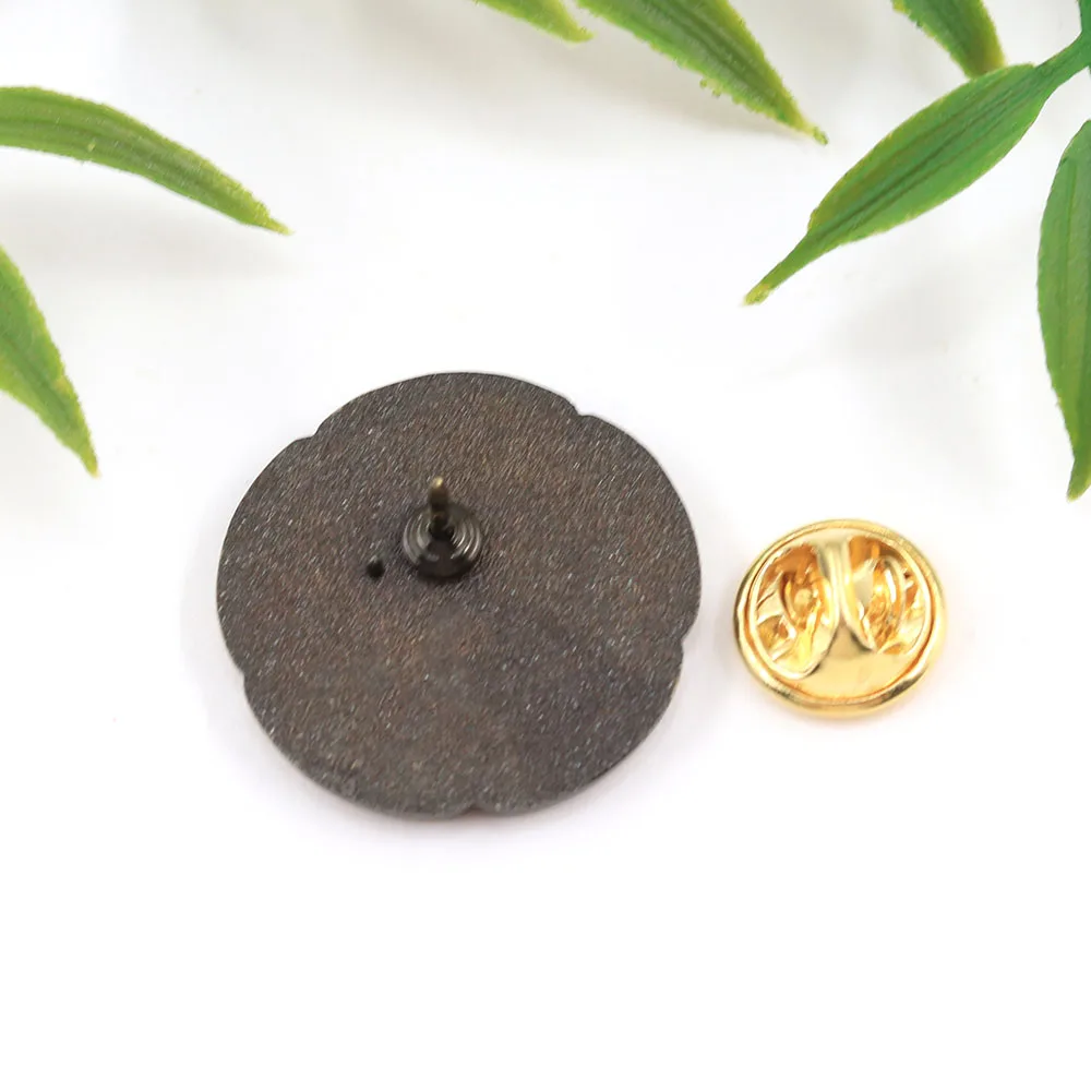 Vintage Japanese Oda Mokko Kamon Flower Lapel Pin Cufflinks Tie Clip Set Retro Bronze Brooch Men'S Formal Suit Accessories Gift