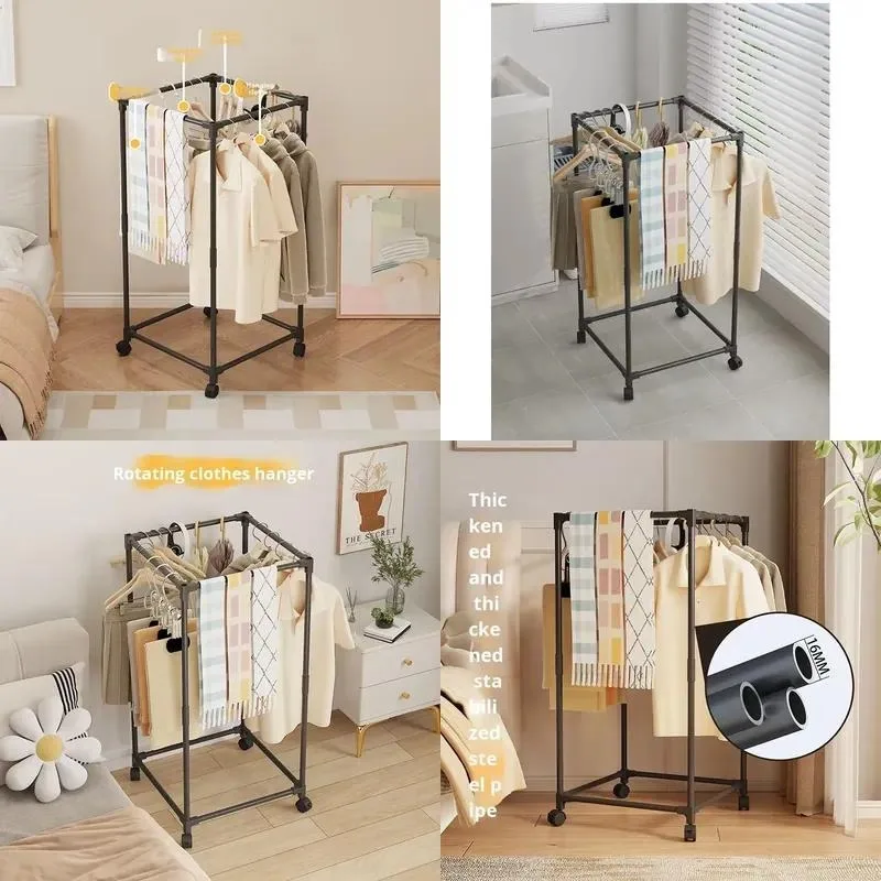 Heavy Duty Metal Clothing Rack with Wheels Wardrobe Clothes Display Stand for Hanging Dresses Coats Garment Storage Organizer