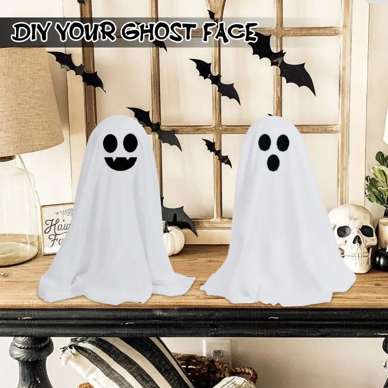 1set Halloween Decor Spooky Ghost Halloween Decor With String Lights Battery Operated Easy To Diy Ghost Halloween Decor Indoor