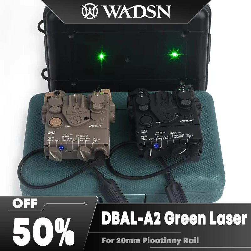 

WADSN Softair Mini DBAL-A2 Red Green Dot Aiming Laser Sight Hunting Airsoft Surefir Light without White Light IR Laser Function