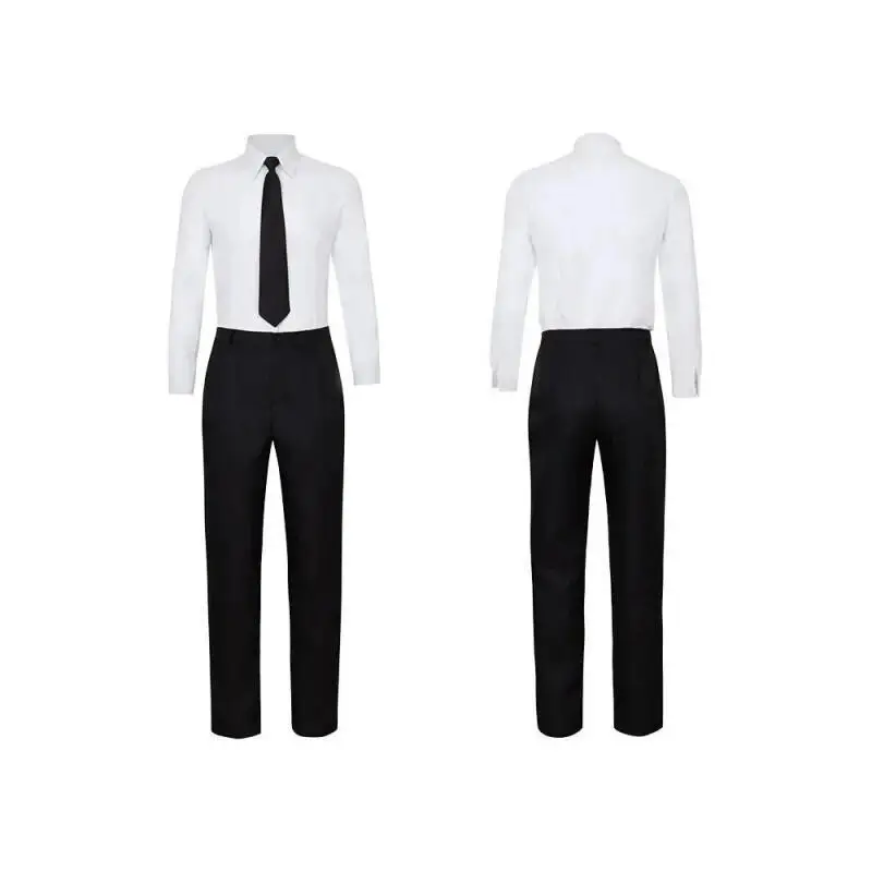 Anime Makima Uniform Cosplay Costume Suit Trench Coat Shirt Tie Pants Wig Halloween Easter Outfit view 5