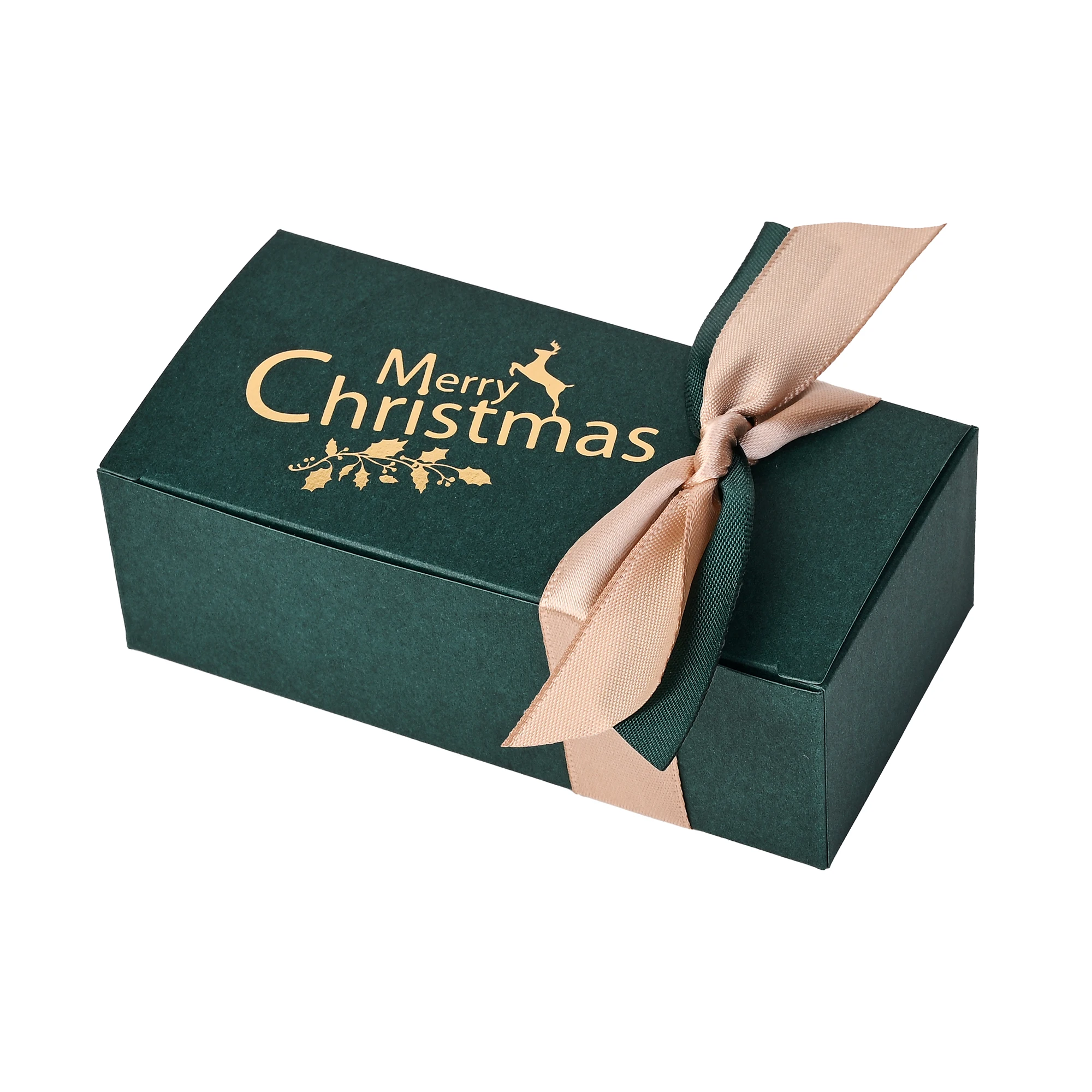 iYOE 10個入り メリークリスマスボックス リボン付き パーティーギフト用紙箱 クリスマスギフトラッピング クリスマスデコレーション 12*6*4cm