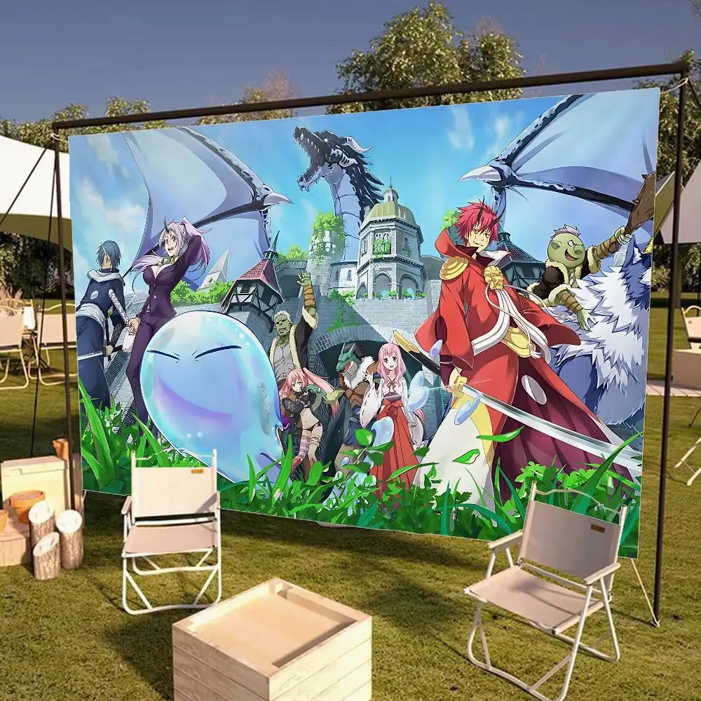 Anime That Time I Got Reincarnated Slime Cartoon Flag Wall Hanging Banner Decoration Household Home Decor