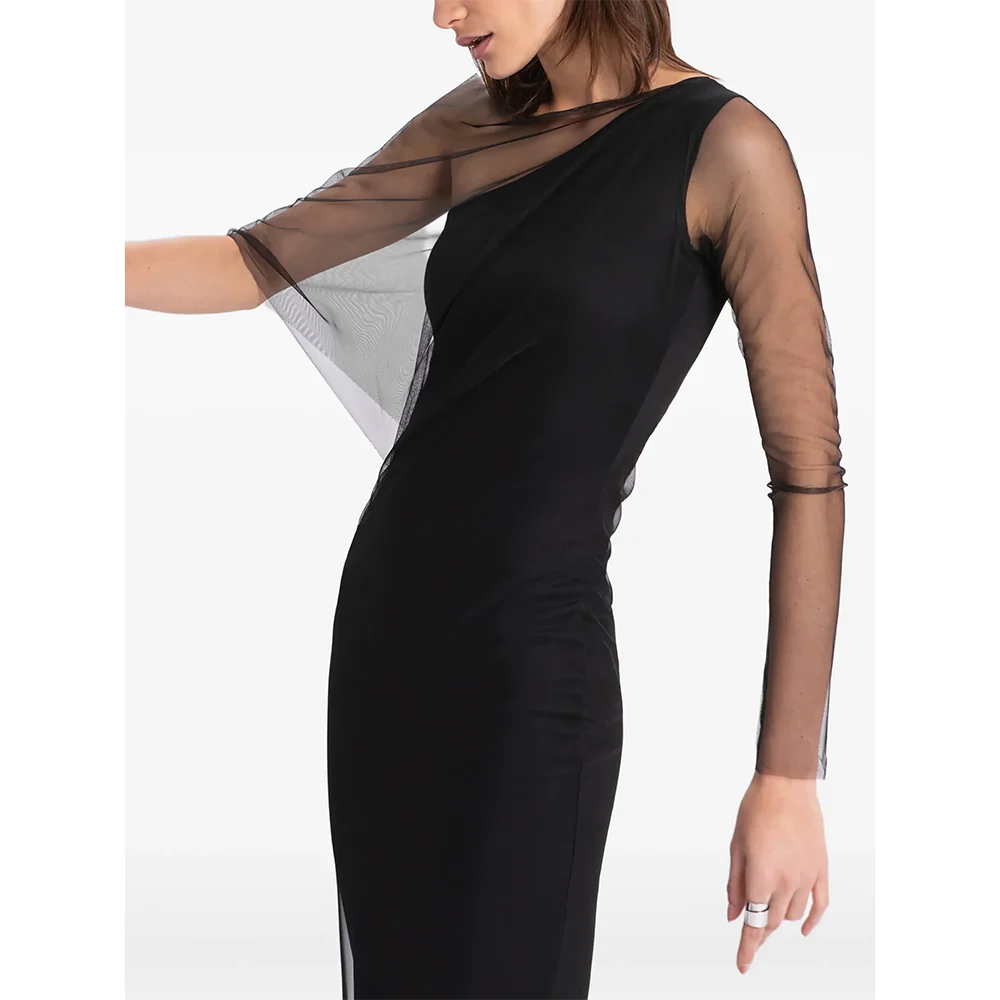 ชุดราตรีสีดำเรียบง่าย ชุดราตรีแบบไหล่เดียว ชุดราตรีหรูหราสำหรับงานพิธีการ ชุดราตรียาวถึงพื้น ชุดราตรีงานพรอม สามารถสั่งตัดได้ ปี 2025