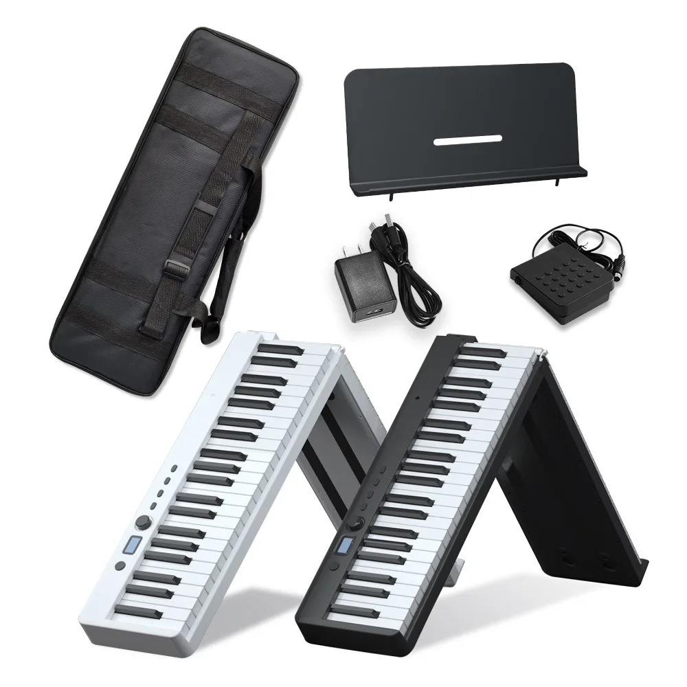 

Wholesale 88 Weighted Keys Portable Foldable Electronic Piano Semi-Weighted Electric Piano