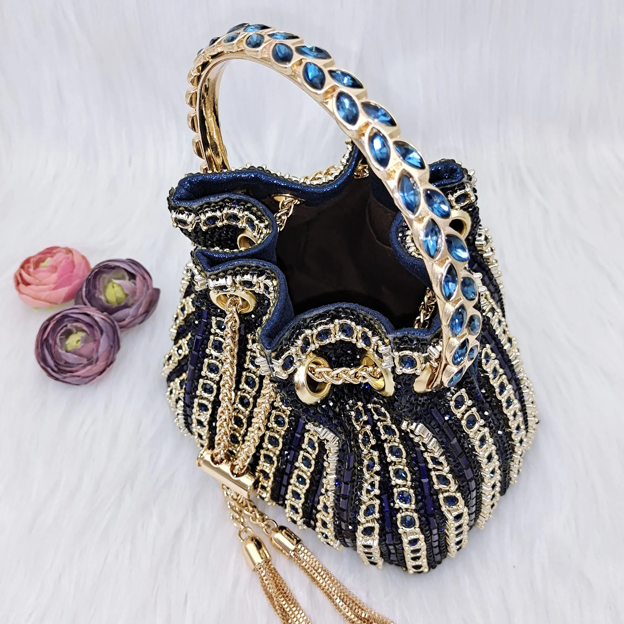 Nigeria Diamonds Tassel Evening Ladies Evening Clutch Bag Small Bag Chain Rainbow ColorBag