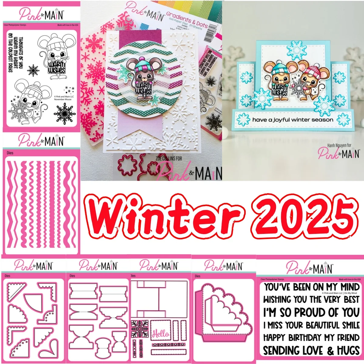 Mouse Scallop Corner Pockets Winter 2025 Metal Cutting Dies Clear Stamps for DIY Making Card Scrapbook Embossed Craft Decoratio