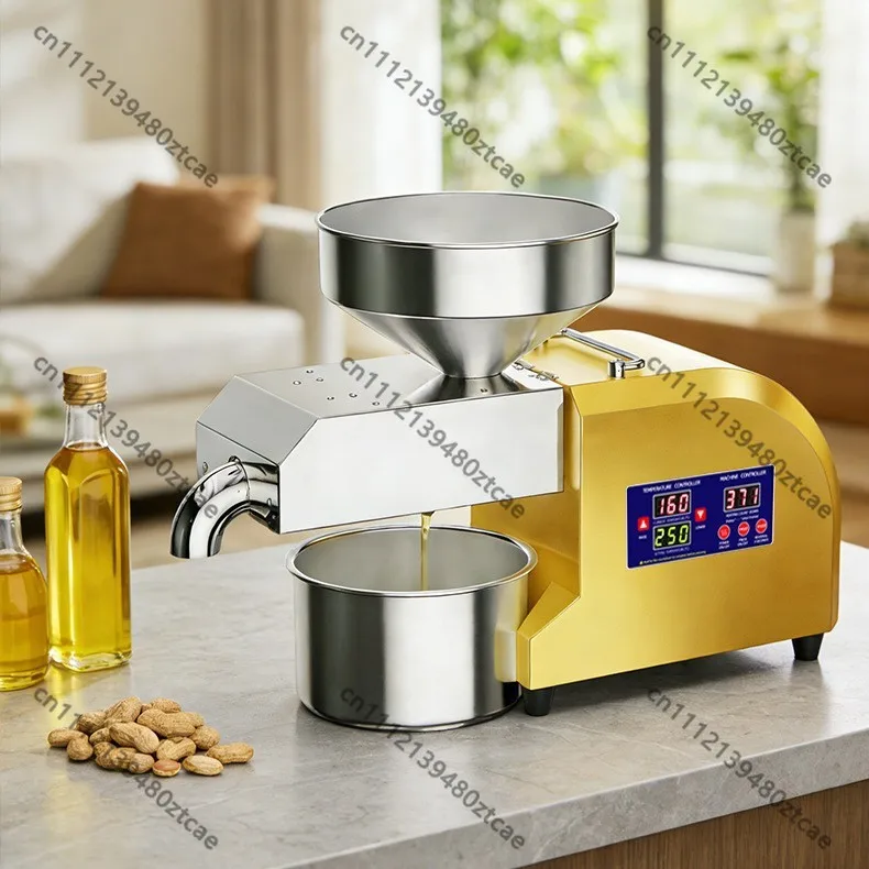1200W 304 Stainless Steel Automatic Oil Press Machine High Efficiency For Commercial Home Use Peanut Sesame Rapeseed