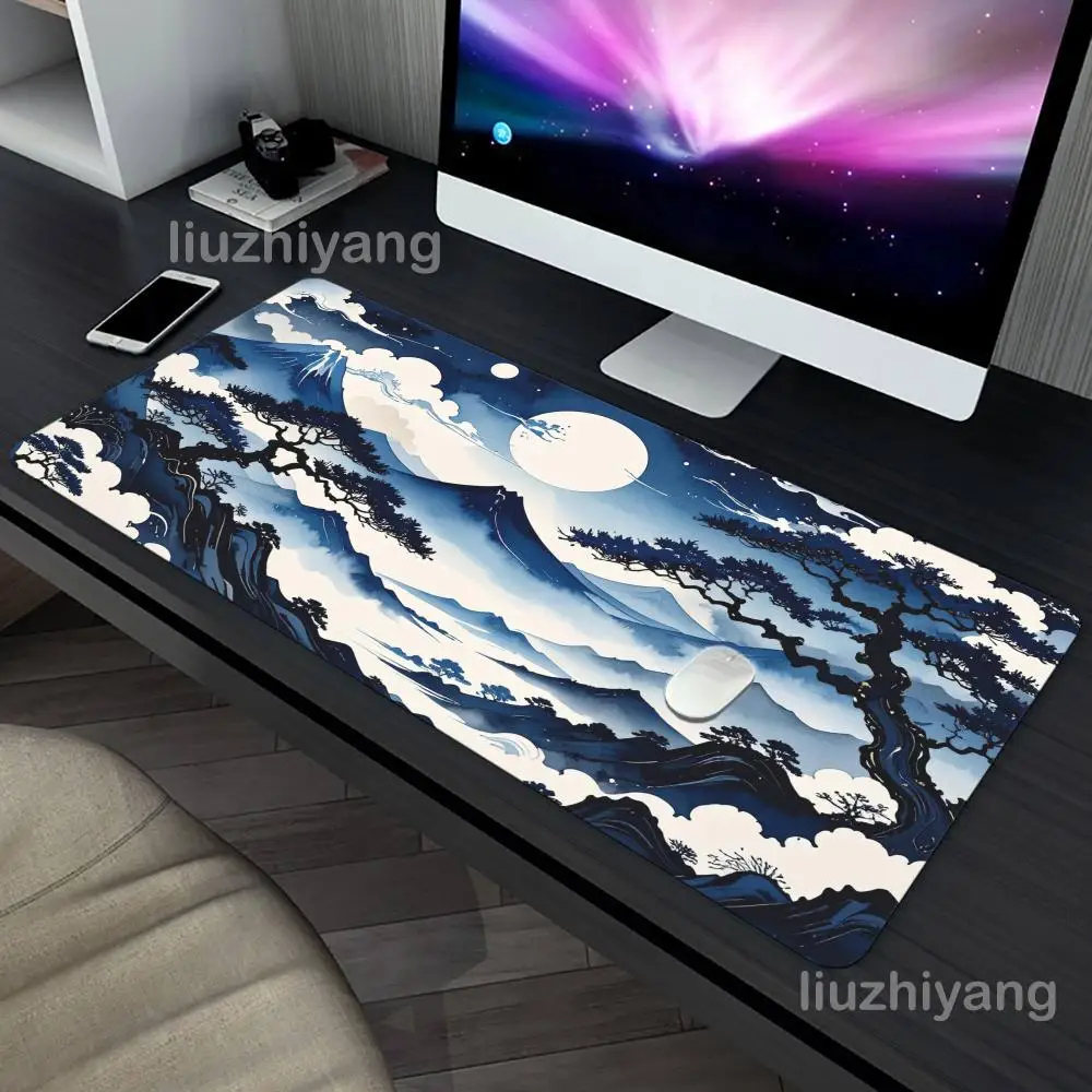 

Landscape Painting Mouse Pad Large Computer Office Game Table Mat XXL Rubber Non-slip Stitched Edge Keyboard Mats Long Desk Pads
