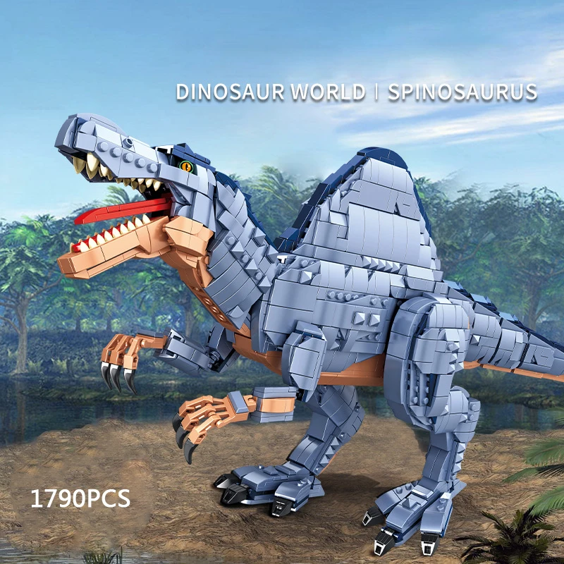 Idea Jurassic Dinosaur Park Building Block Spinosaurus Model Steam Construction Brick Educational Toys Collection For Kids Gift