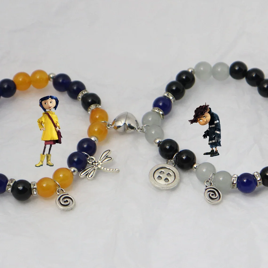 Handmade Coraline and wybie matching bracelets