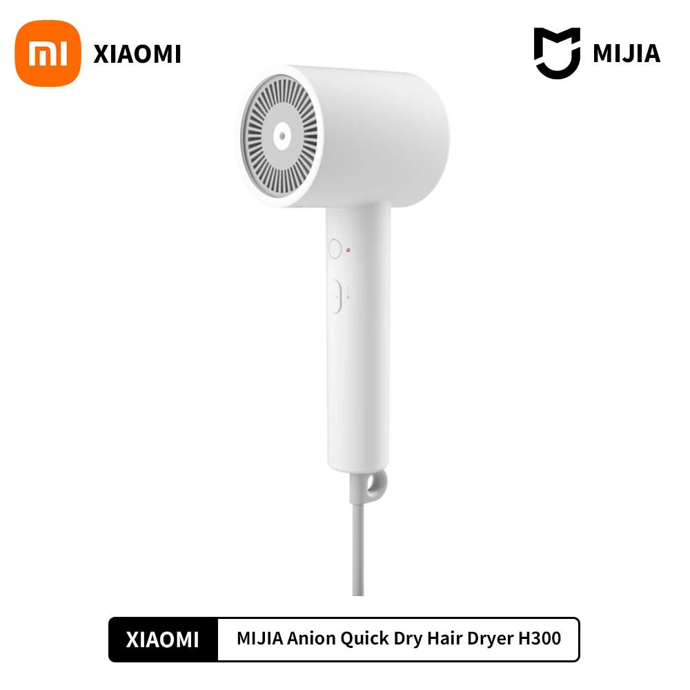 XIAOMI MIJIA Mi Ionic Hair Dryer H300 Quick Dry Negative Ion Hair Care Professional For Home 1600W Electric Hair Dryers Diffuser