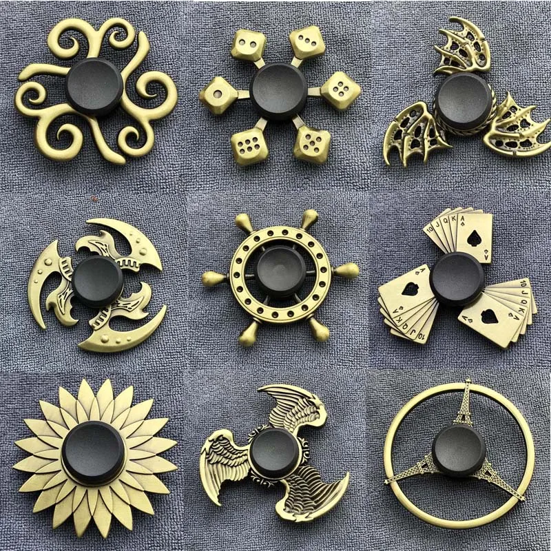 Alloy Metal Hand Spinner Stress Relief Decompression Toy For Kids Adults Fingertip Gyro(Bronze) Toys Fidget Finger Spinner